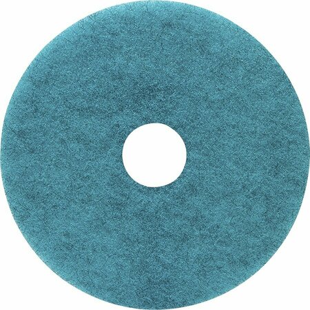 GENUINE JOE Burnish Floor Pad - 17in Diameter - Blue, 5PK GJO18396